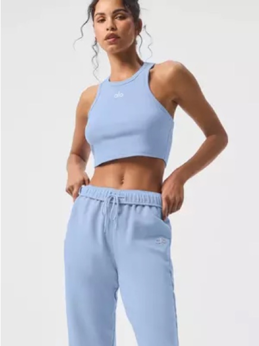 ALO Celestial Blue Aspire Ribbed Tank Top - Picture 2 of 6